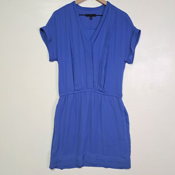 Banana Republic Tank Dress Womens Medium Blue Drawstring Waist Pockets Pullover - Picture 1 of 12